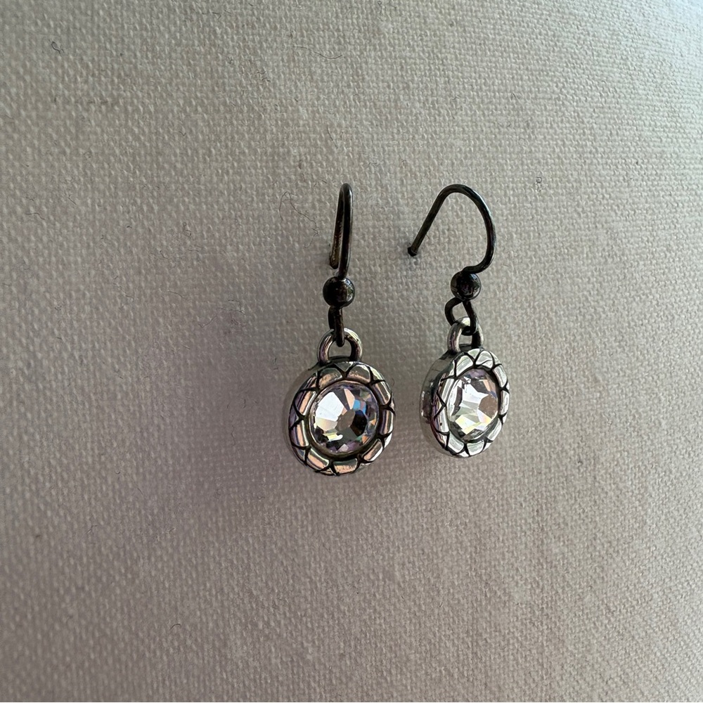 Silver Gem Dangle Earrings